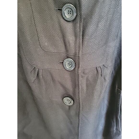 Nygard Collection Black Linen Blazer Jacket Women's 14 - Picture 3 of 12